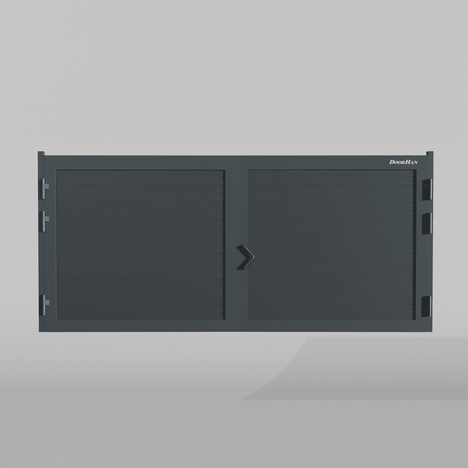 Распашные ворота DoorHan 3800х1100 цвета RAL 7016 (антрацит) с дизайном «доска» без автоматики — фото 3
