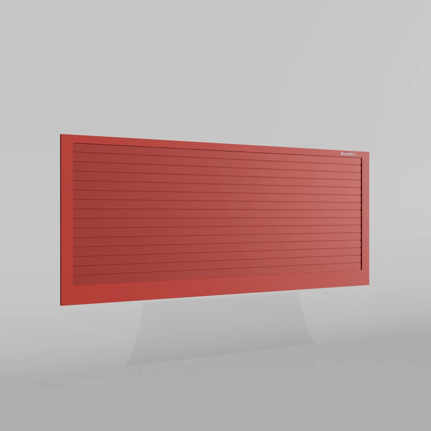 Откатные ворота DoorHan 2200х1900 цвета RAL 3000 (красный) с дизайном «доска» с автоматикой